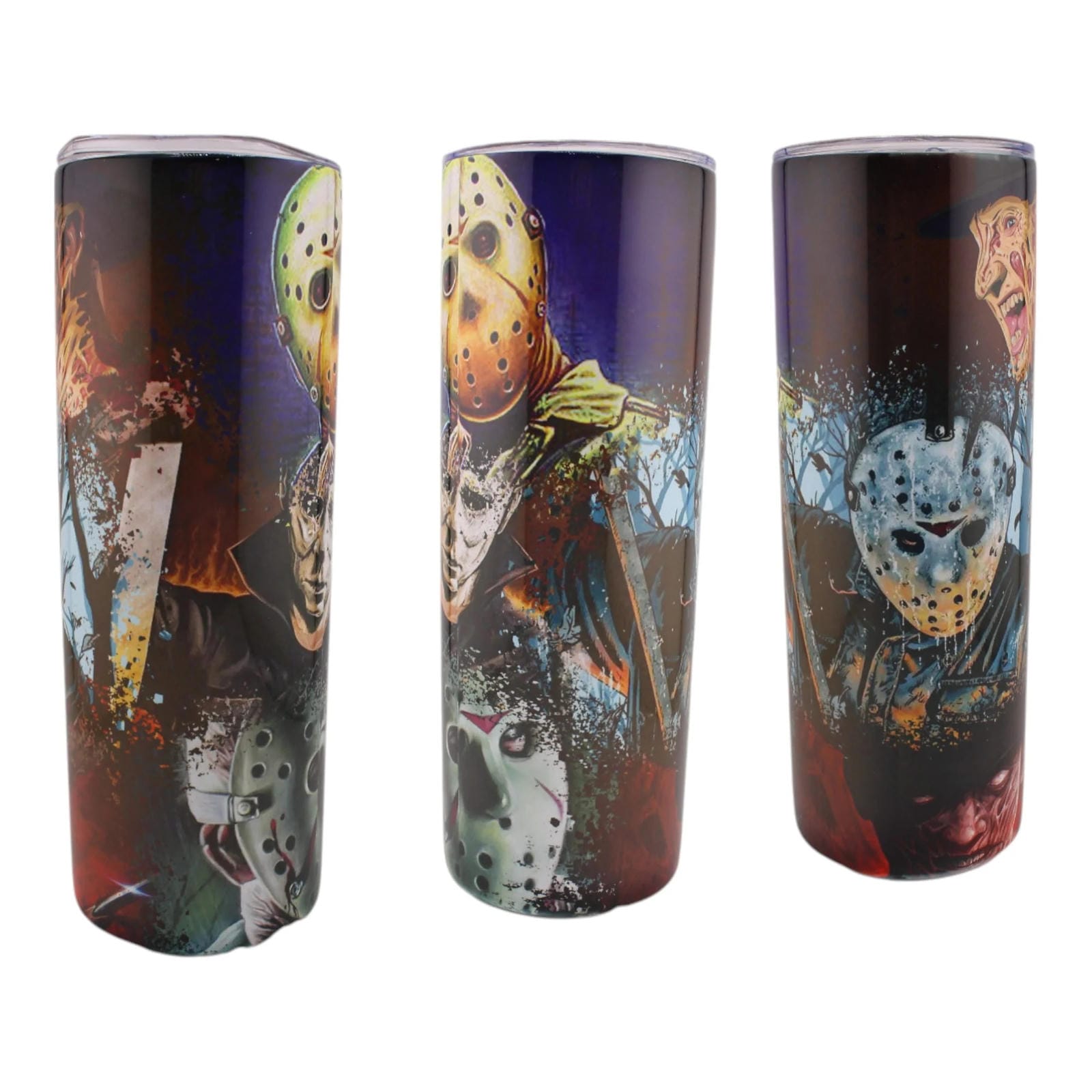 Alpha Printing 20oz Stainless-Steel Tumblers-Scary Movie Collage Design