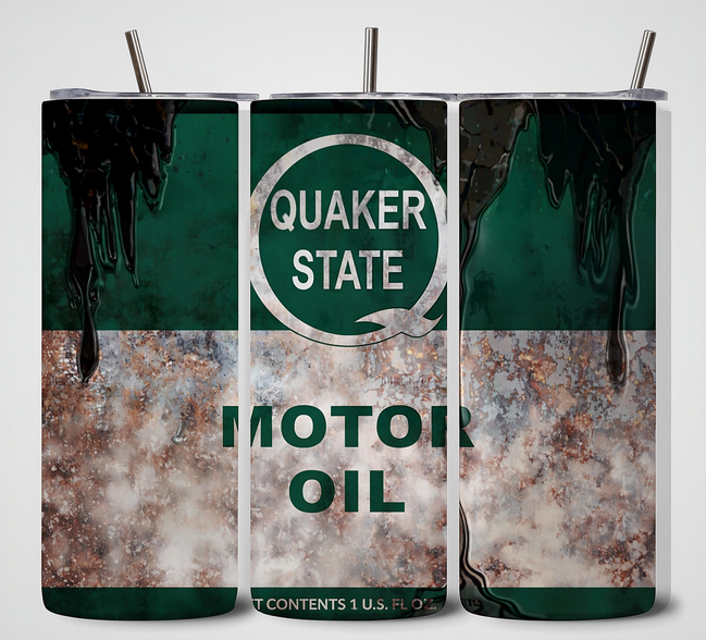 Alpha Printing 20oz Stainless-Steel Tumblers-Inspired Motor Oil Grunge Design