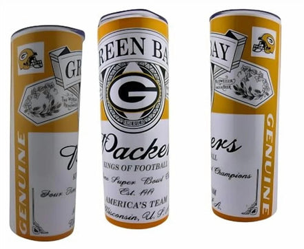 Alpha Printing 20oz Stainless-Steel Tumblers-Inspired Football Can Design