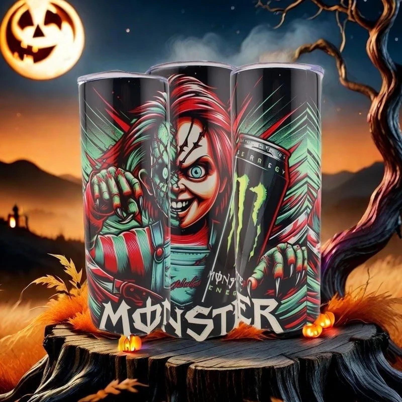 Alpha Printing 20oz Stainless-Steel Tumblers-Scary Movie Design