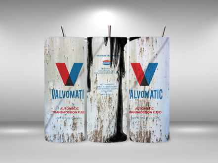 Alpha Printing 20oz Stainless-Steel Tumblers-Inspired Motor Oil Can Design