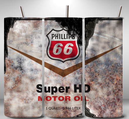 Alpha Printing 20oz Stainless-Steel Tumblers-Inspired Motor Oil Grunge Design