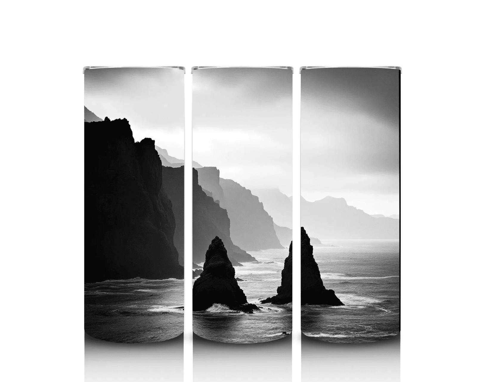 Alpha Printing 20oz Stainless-Steel Tumblers-Hawaii Beach Black White Design