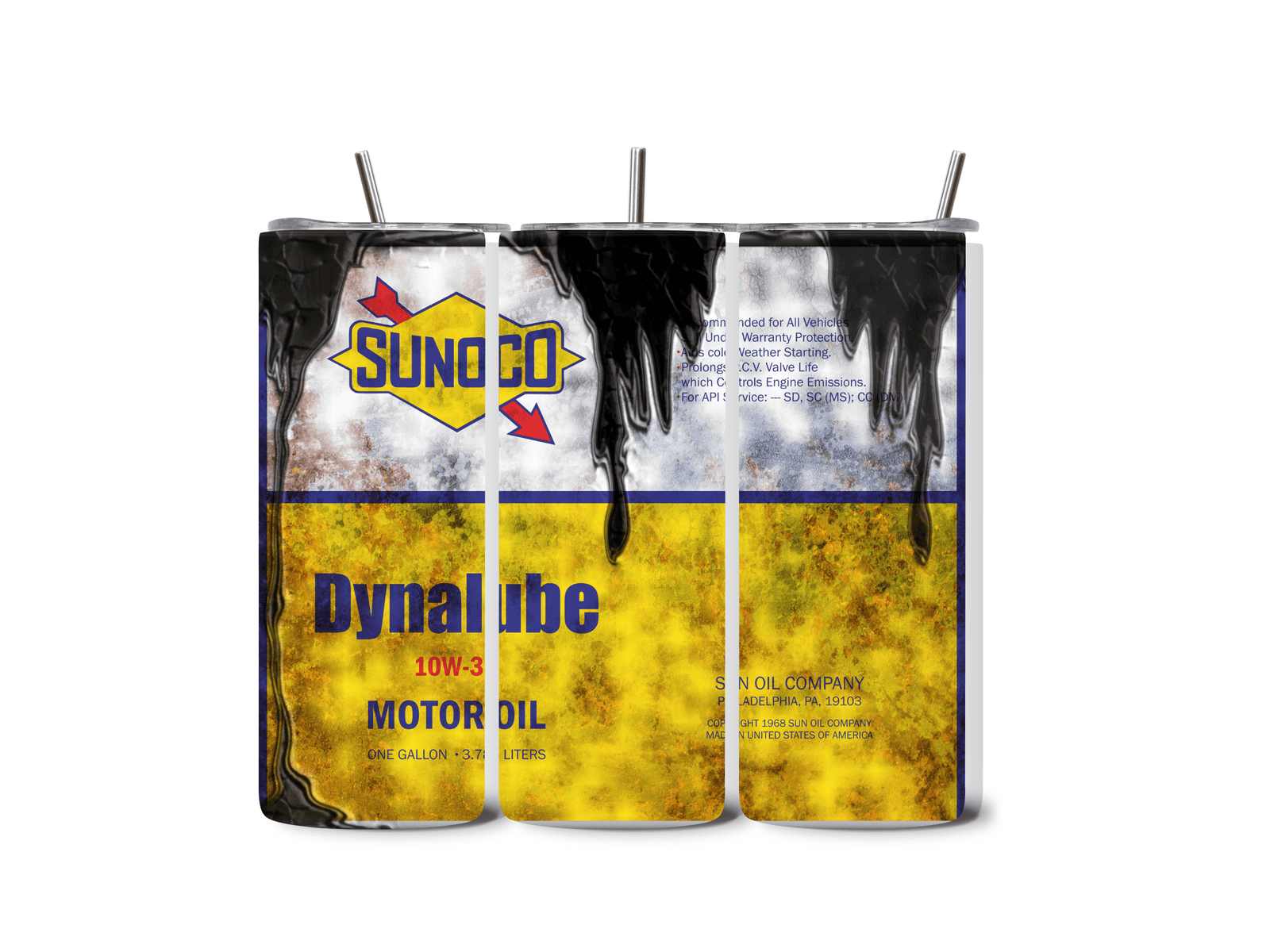 Alpha Printing 20oz Stainless-Steel Tumblers-Inspired Motor Oil Can Design Tumblers In Drinkware Default Title Stay hydrated