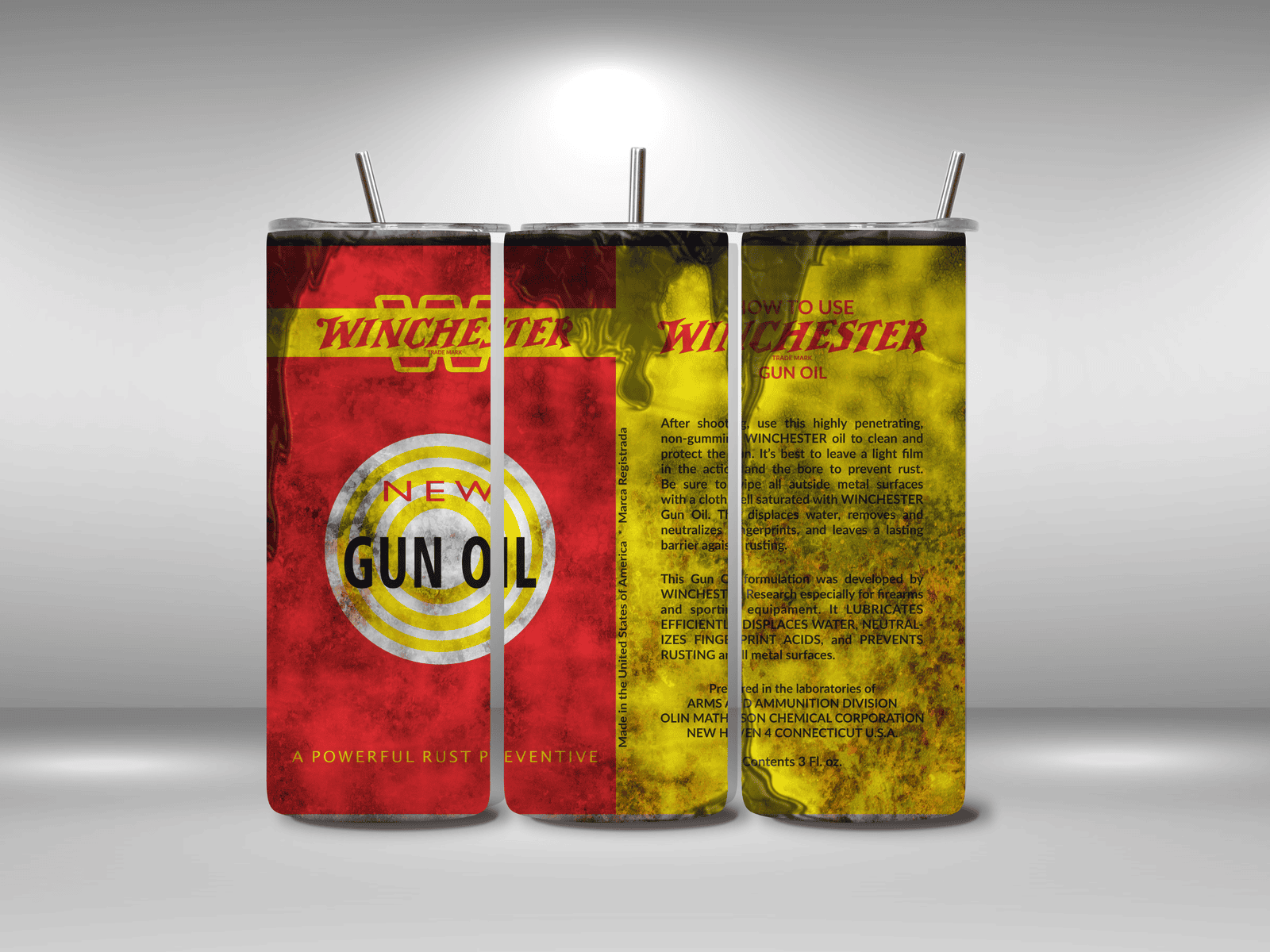 Alpha Printing 20oz Stainless-Steel Tumblers-Inspired Gun Oil Can Design Tumblers In Drinkware Default Title Stay hydrated