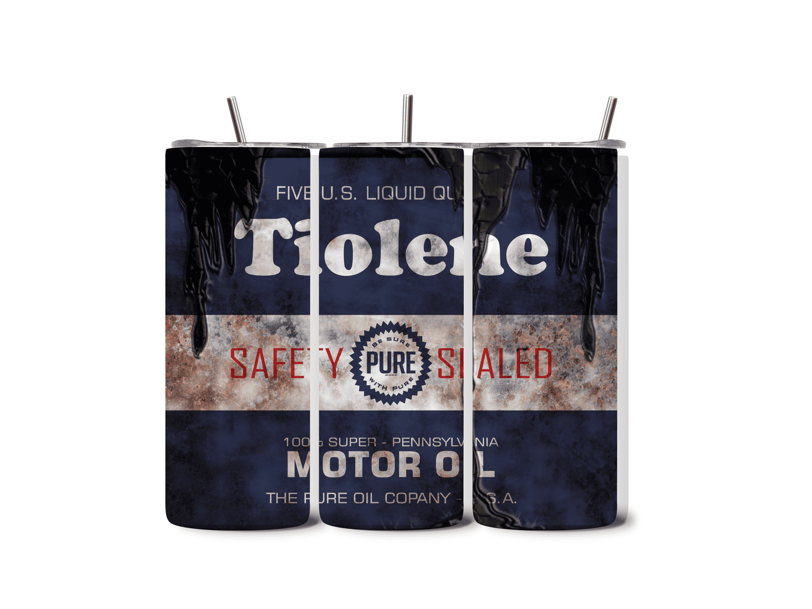 Alpha Printing 20oz Stainless-Steel Tumblers-Inspired Motor Oil Can Design Tumblers In Drinkware Default Title Stay hydrated