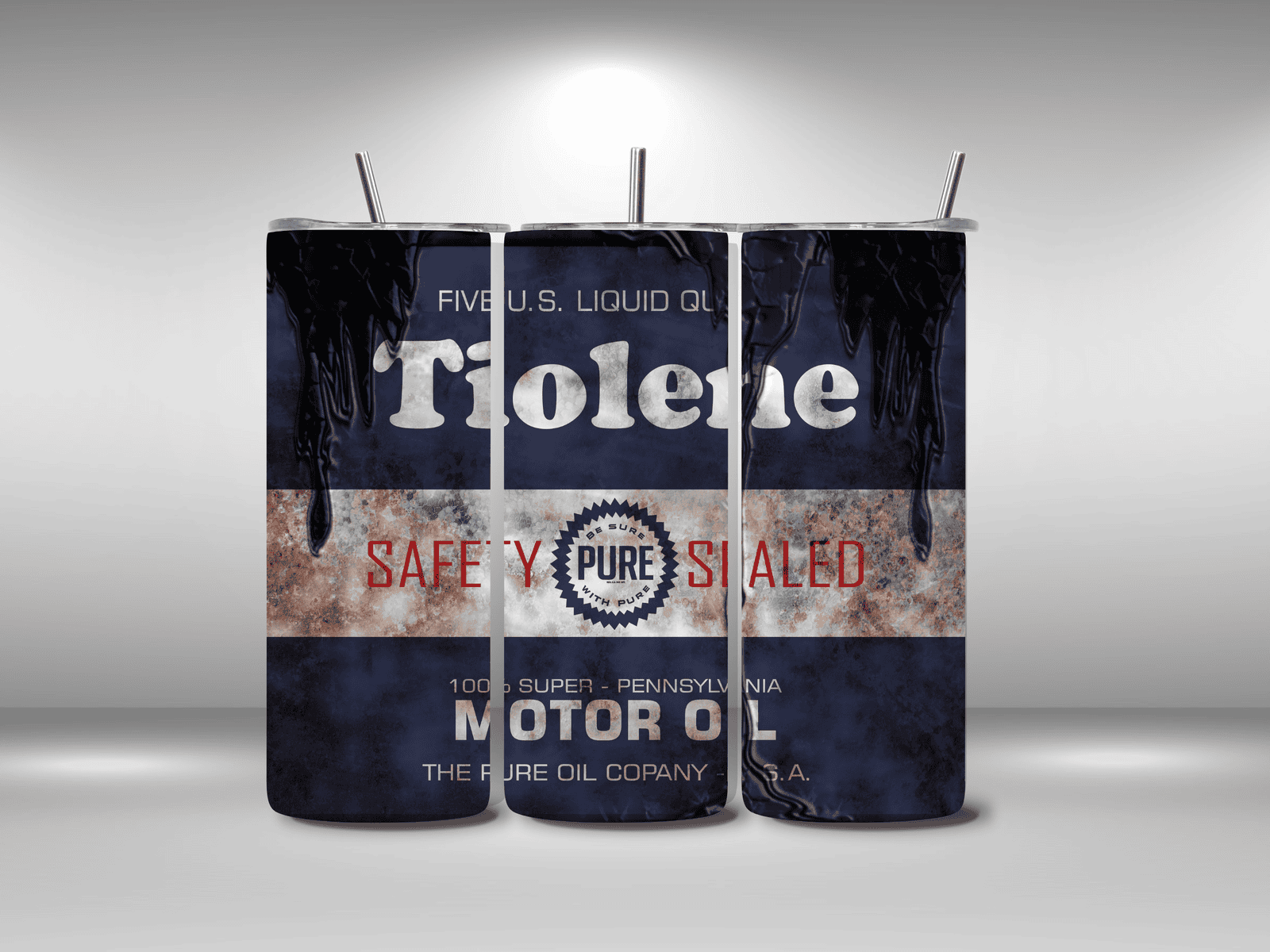 Alpha Printing 20oz Stainless-Steel Tumblers-Inspired Motor Oil Can Design Tumblers In Drinkware Default Title Stay hydrated