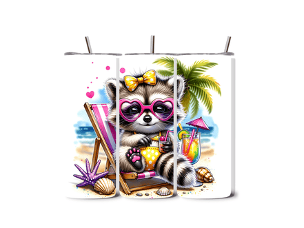 Alpha Printing 20oz Stainless-Steel Tumblers-Funny Cartoon Raccoon Design Tumblers In Drinkware Default Title Stay hydrated