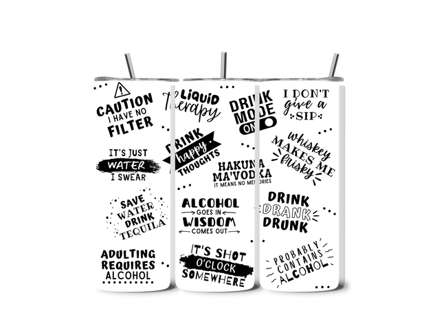 Alpha Printing 20oz Stainless-Steel Tumblers-Funny Drinking Saying Design Tumblers In Drinkware Default Title Stay hydrated