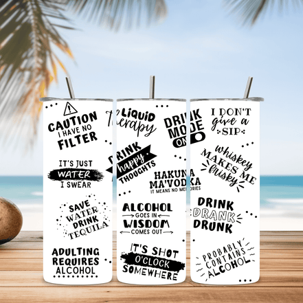 Alpha Printing 20oz Stainless-Steel Tumblers-Funny Drinking Saying Design Tumblers In Drinkware Default Title Stay hydrated