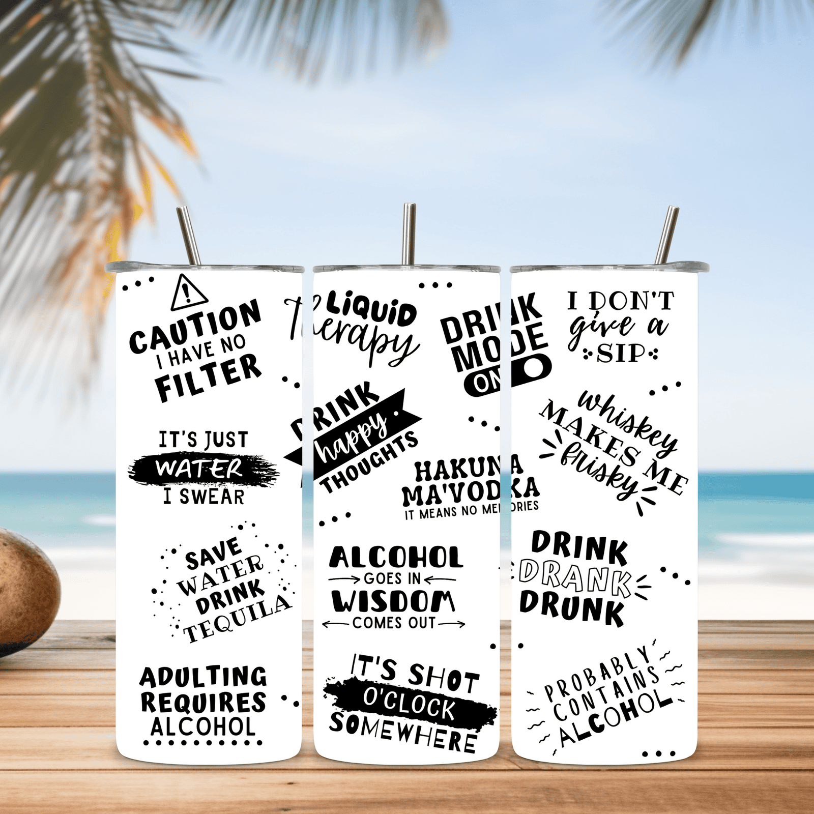 Alpha Printing 20oz Stainless-Steel Tumblers-Funny Drinking Saying Design Tumblers In Drinkware Default Title Stay hydrated