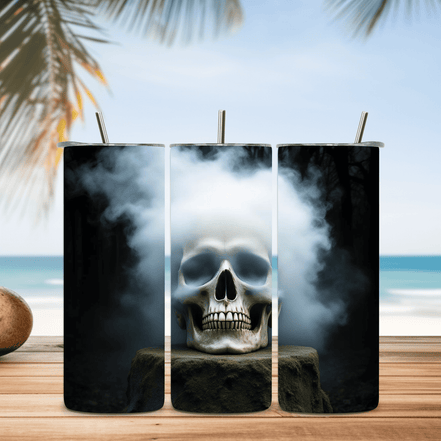 Alpha Printing 20oz Stainless-Steel Tumblers-Skull With Fog Design Tumblers In Drinkware Default Title Stay hydrated in