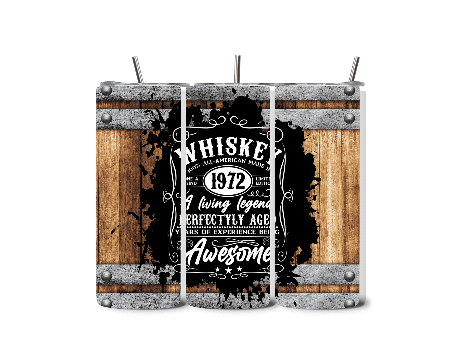 Alpha Printing 20oz Stainless-Steel Tumblers-Inspired Whiskey Barrel Design Tumblers In Drinkware Default Title Stay