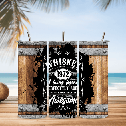 Alpha Printing 20oz Stainless-Steel Tumblers-Inspired Whiskey Barrel Design Tumblers In Drinkware Default Title Stay