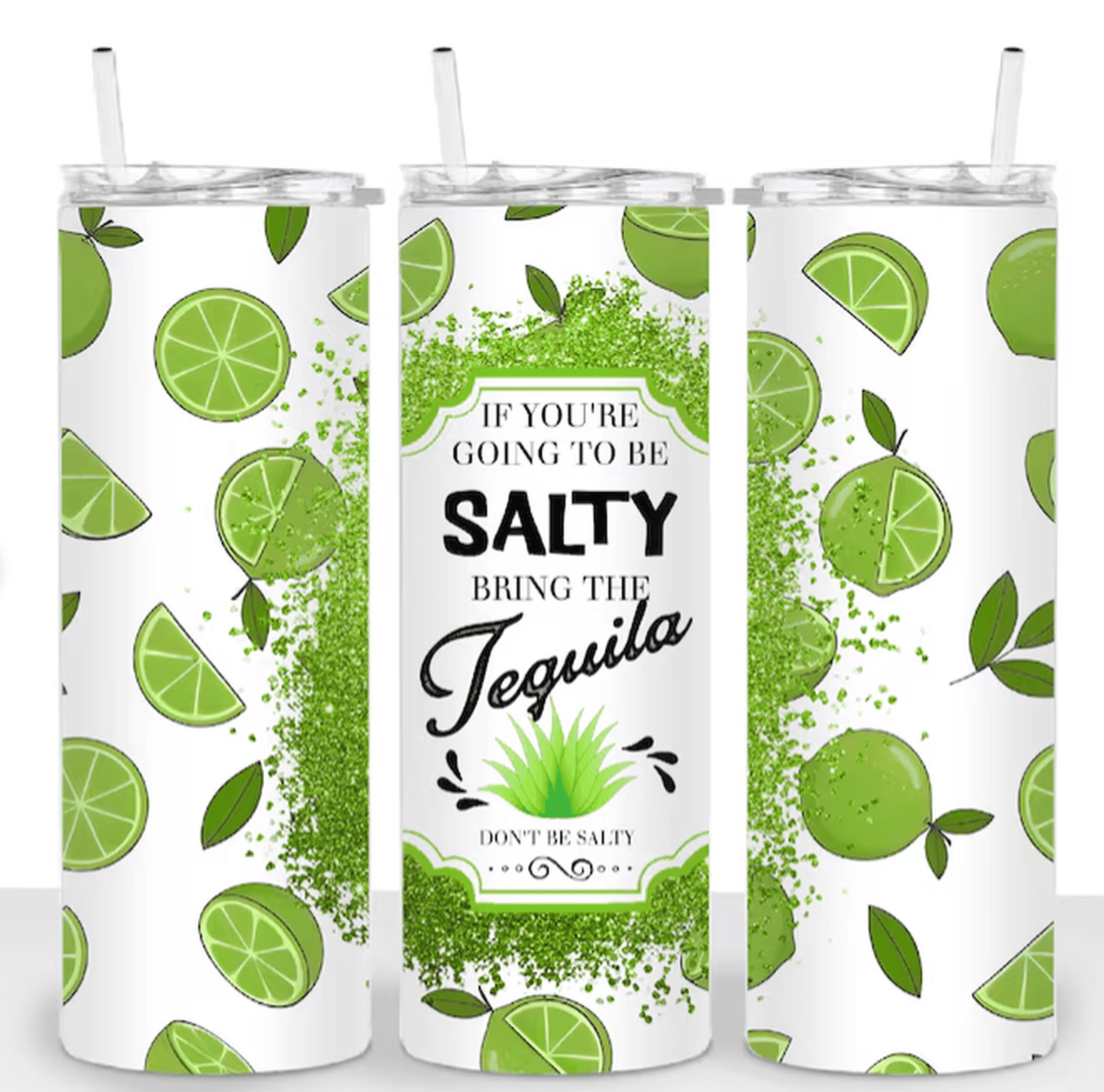 Alpha Printing 20oz Stainless-Steel Tumblers-Salty Tequila With Limes Design Tumblers In Drinkware Default Title Stay