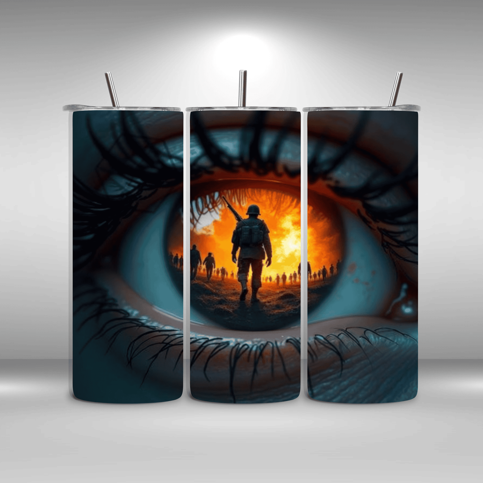 Alpha Printing 20oz Stainless-Steel Tumblers-Soldier Flag Background Design Tumblers In Drinkware Default Title Stay