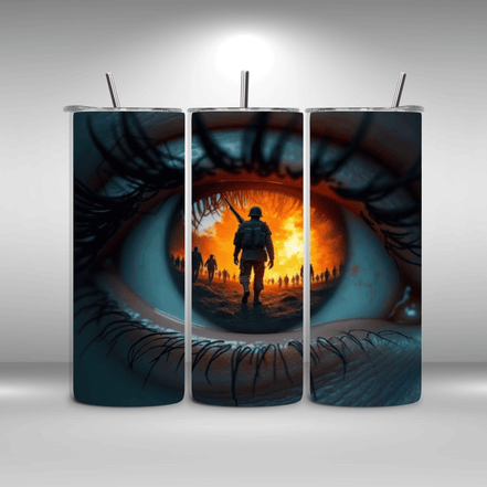 Alpha Printing 20oz Stainless-Steel Tumblers-Soldier Flag Background Design Tumblers In Drinkware Default Title Stay