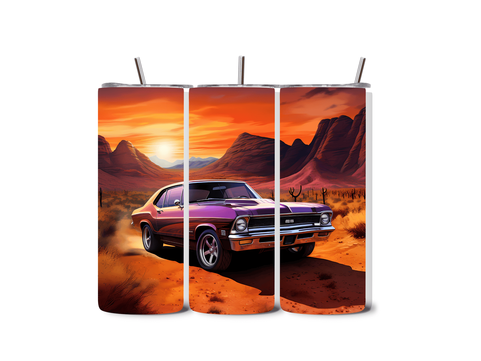 Alpha Printing 20oz Stainless-Steel Tumblers-Old School Muscle Car Design Tumblers In Drinkware Default Title Stay hydrated