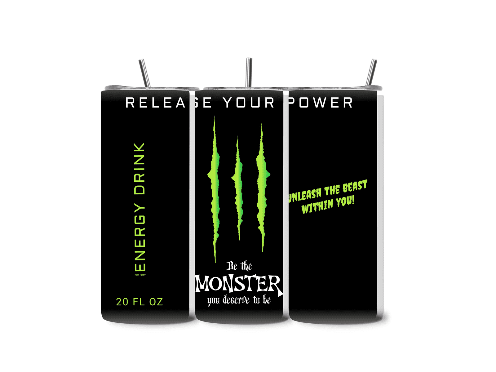 Alpha Printing 20oz Stainless-Steel Tumblers-Inspired Energy Drink Design Tumblers In Drinkware Default Title Stay hydrated