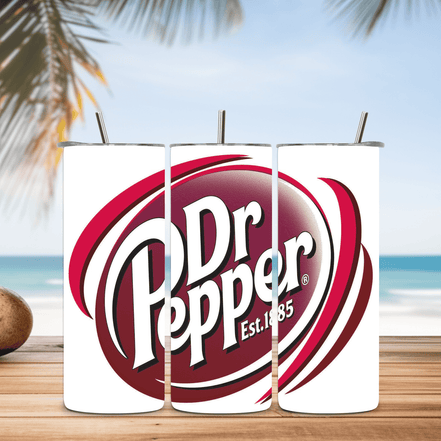 Alpha Printing 20oz Stainless-Steel Tumblers-Inspired Dr Pepper White Can Design Tumblers In Drinkware Default Title Stay