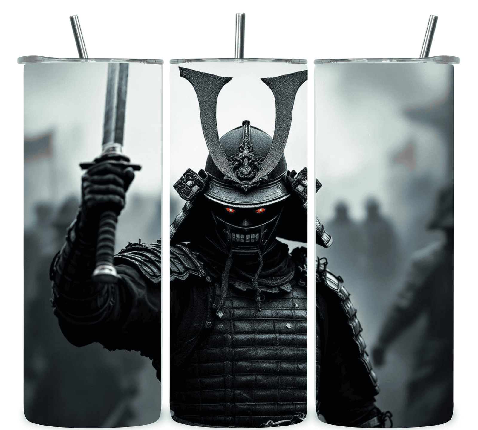 Alpha Printing 20oz Stainless-Steel Tumblers-Samurai In Foggy Woods Design Tumblers In Drinkware Default Title Stay hydrated