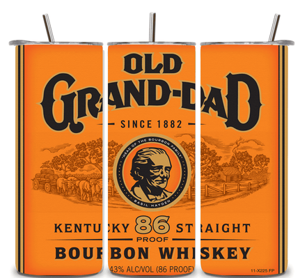 Alpha Printing 20oz Stainless-Steel Tumblers-Inspired Old Grand Dad Design Tumblers In Drinkware Default Title Stay hydrated