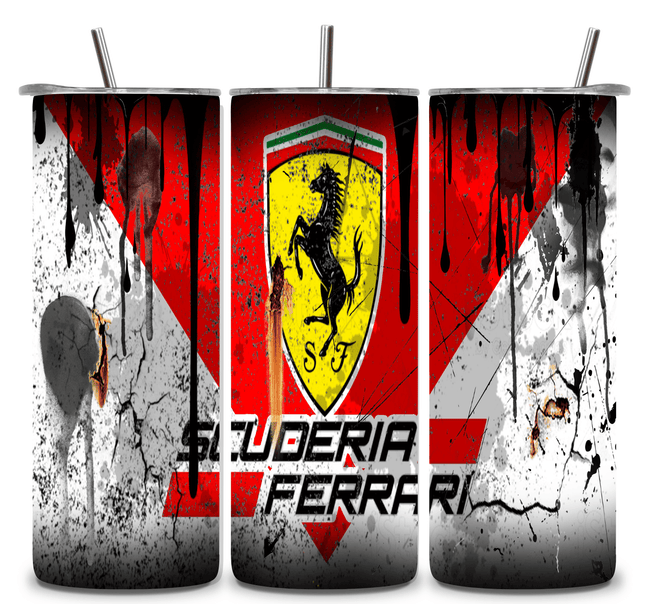 Alpha Printing 20oz Stainless-Steel Tumblers-Inspired Ferrari Grunge Design Tumblers In Drinkware Default Title Stay