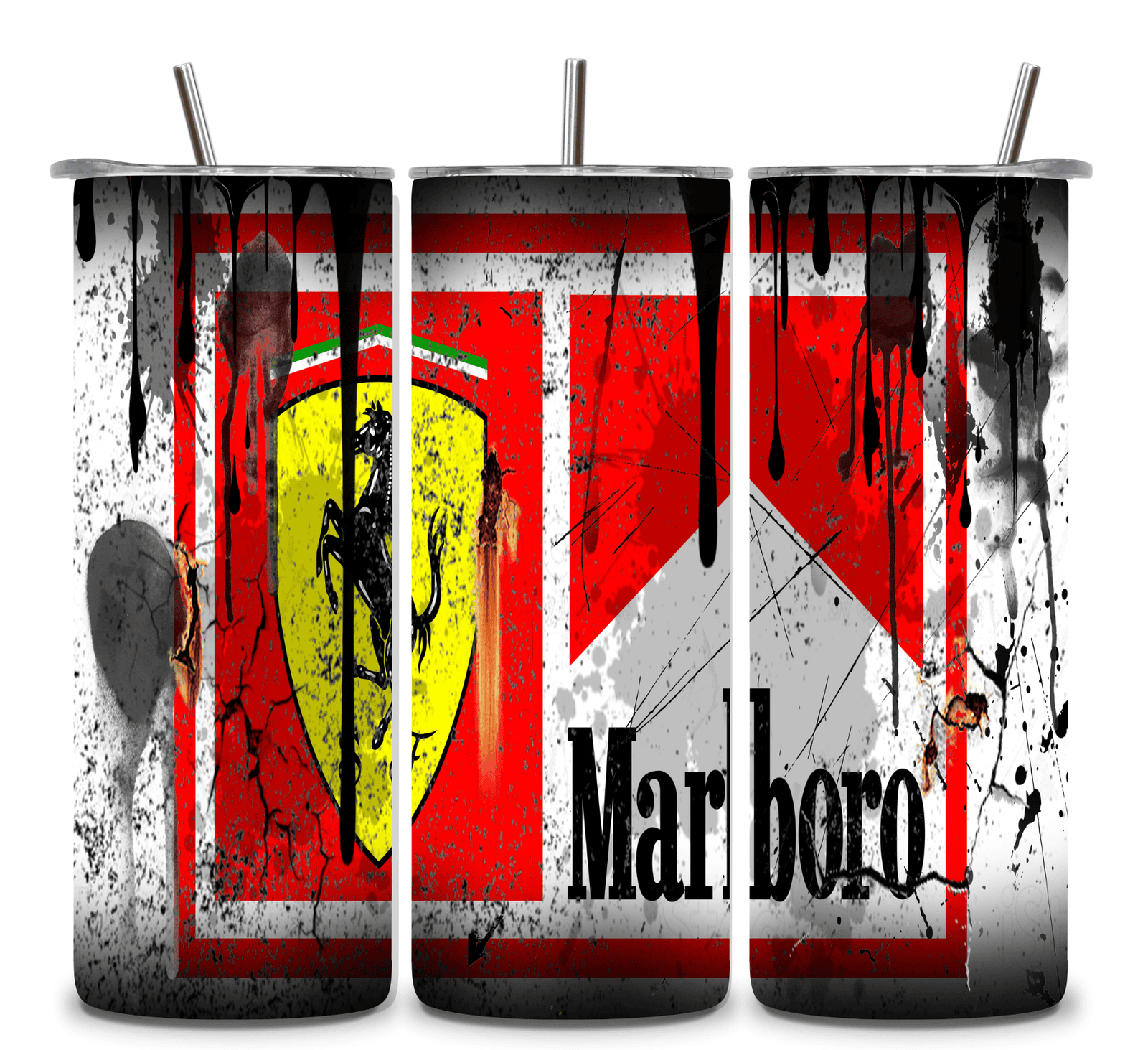 Alpha Printing 20oz Stainless-Steel Tumblers-Inspired Marlboro Grunge Design Tumblers In Drinkware Default Title Stay