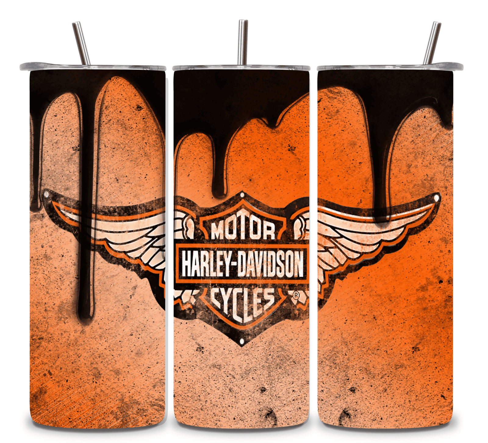 Alpha Printing 20oz Stainless-Steel Tumblers-Inspired Harley Grunge Design Tumblers In Drinkware Default Title Stay hydrated