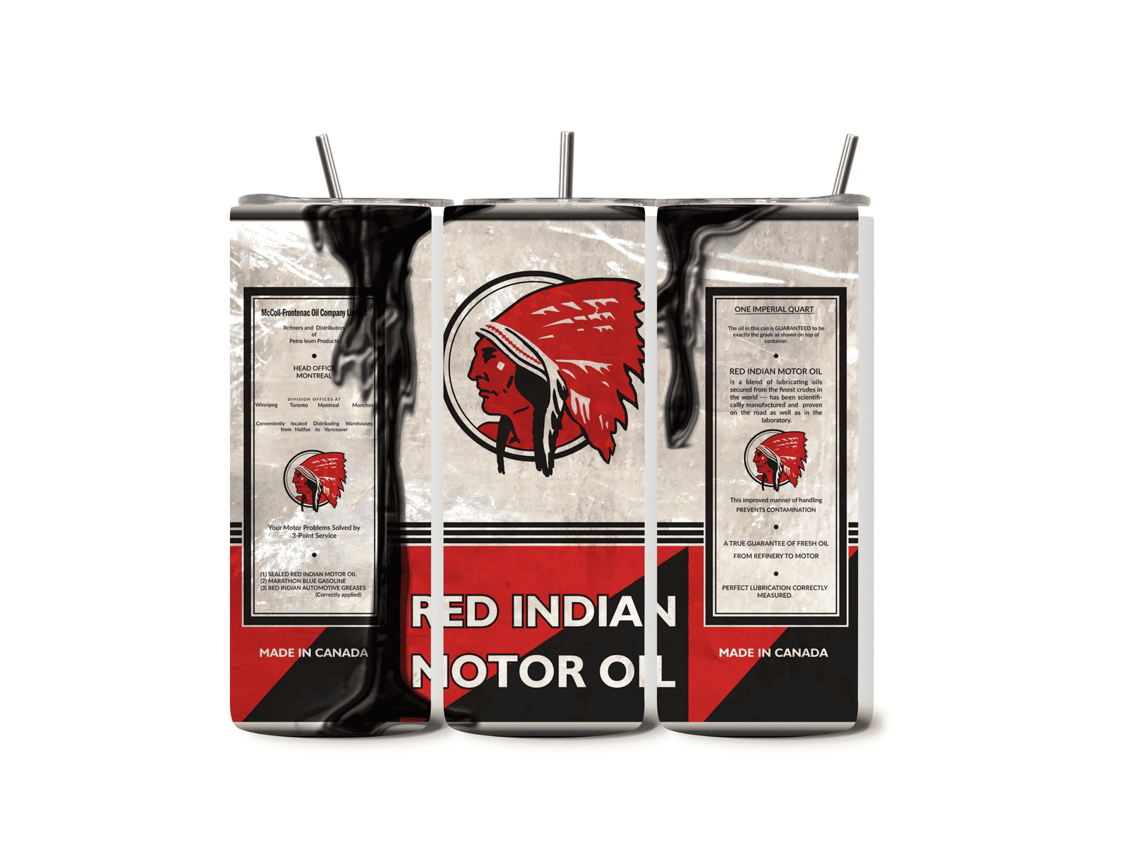 Alpha Printing 20oz Stainless-Steel Tumblers-Inspired Oil Can Design