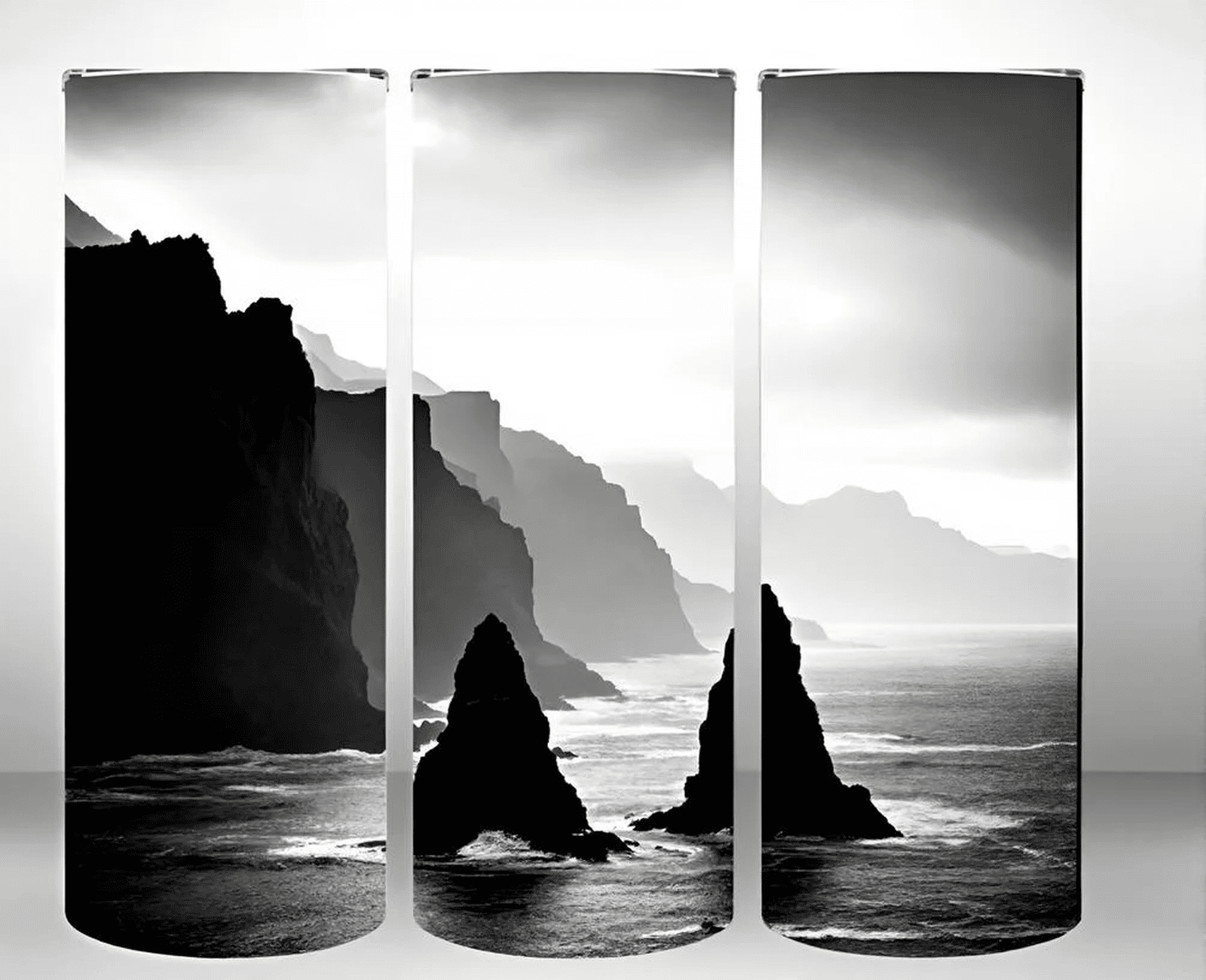 Alpha Printing 20oz Stainless-Steel Tumblers-Hawaii Beach Black White Design