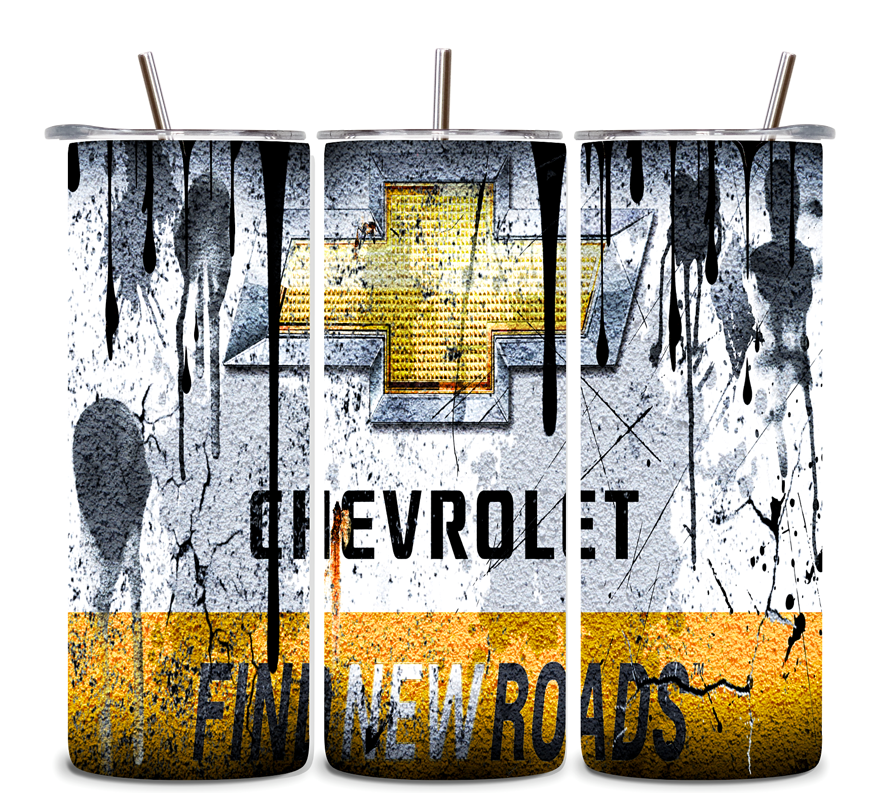 Alpha Printing 20oz Stainless-Steel Tumblers-Inspired Car Logo Grunge Design