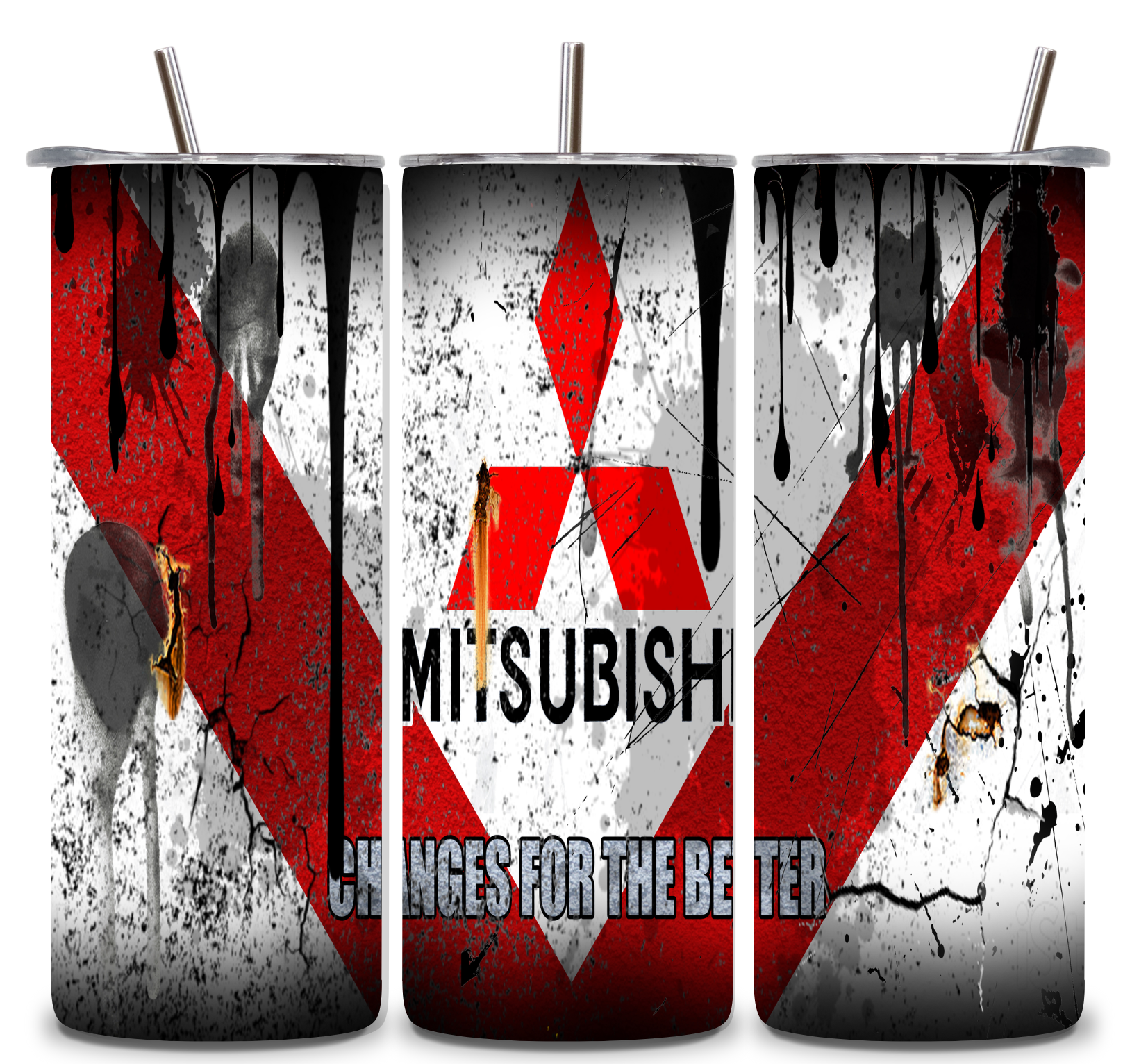Alpha Printing 20oz Stainless-Steel Tumblers-Inspired Car Logo Grunge Design