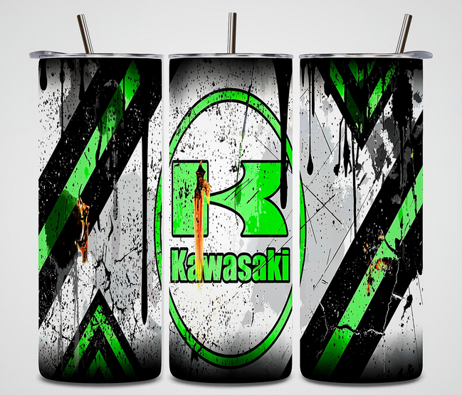 Alpha Printing 20oz Stainless-Steel Tumblers-Inspired Motorcycle Grunge Design