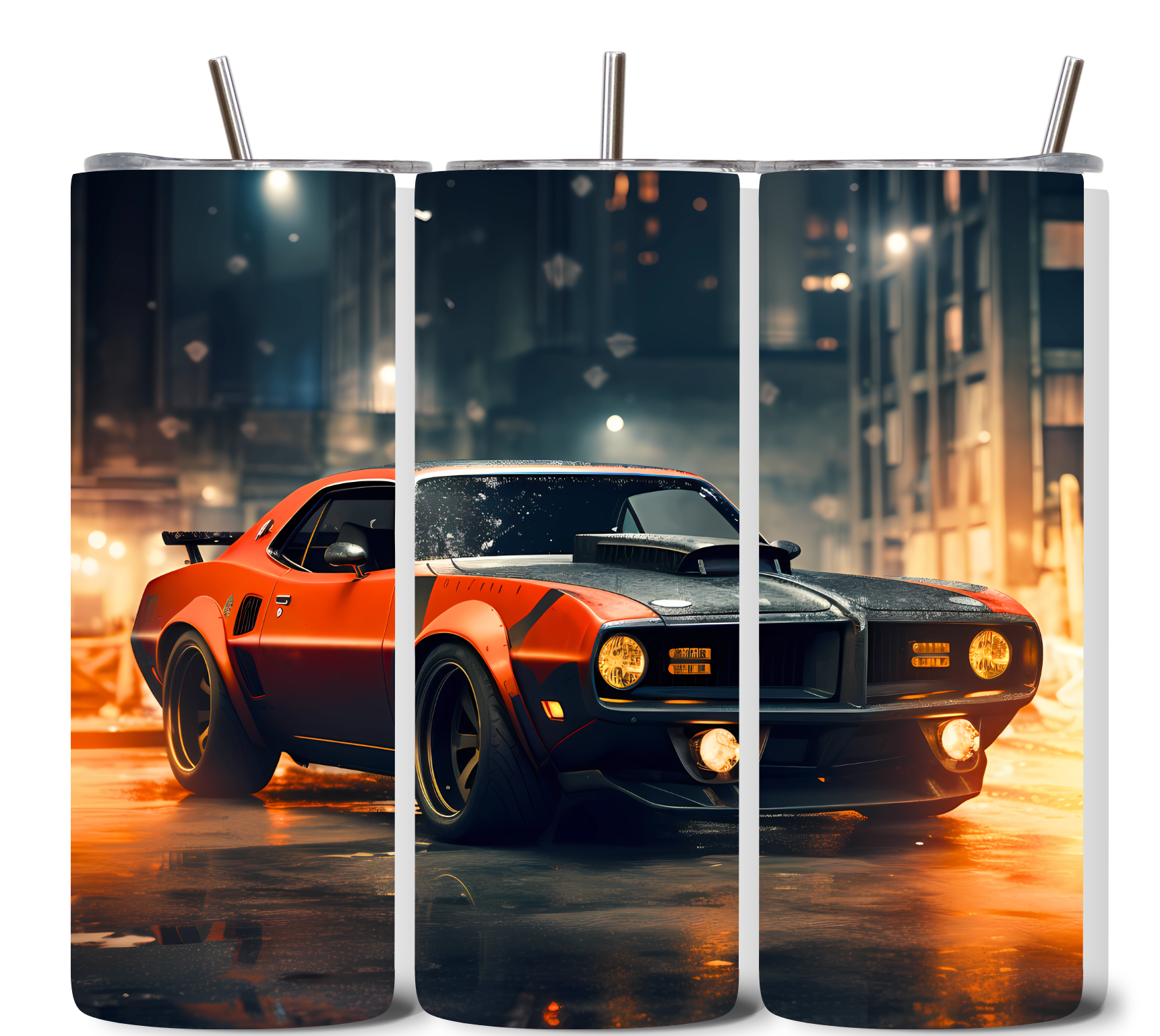 Alpha Printing 20oz Stainless-Steel Tumblers-Muscle Car Design