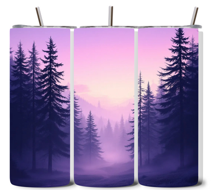 Alpha Printing 20oz Stainless-Steel Tumblers-Foggy Woods Design