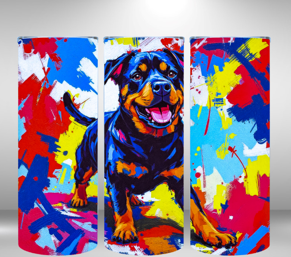 Alpha Printing 20oz Stainless-Steel Tumblers-Rottweiler Dog Design