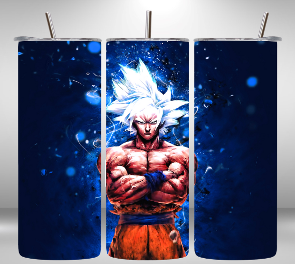 Alpha Printing 20oz Stainless-Steel Tumblers-Neon Anime Character Design