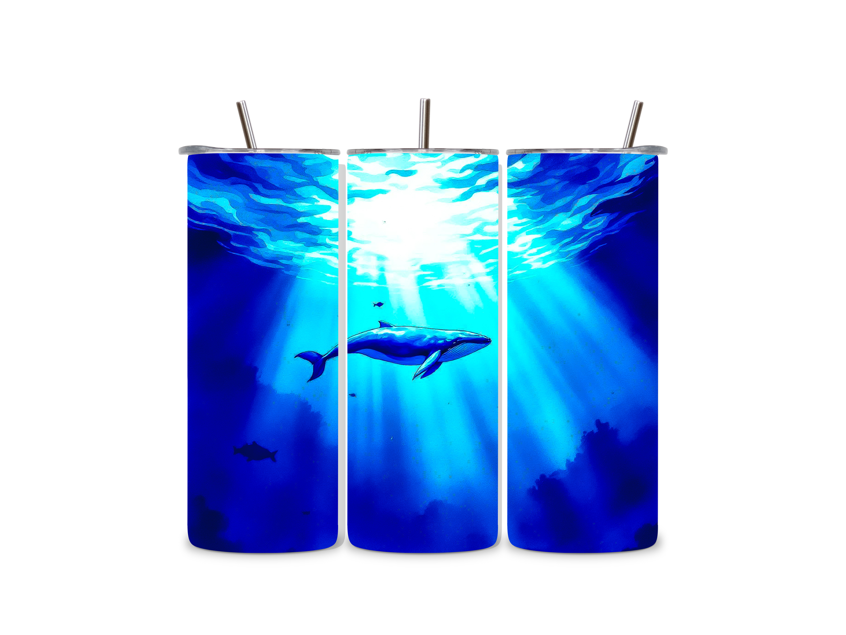 Alpha Printing 20oz Stainless-Steel Tumblers-Whale Under The Water Design