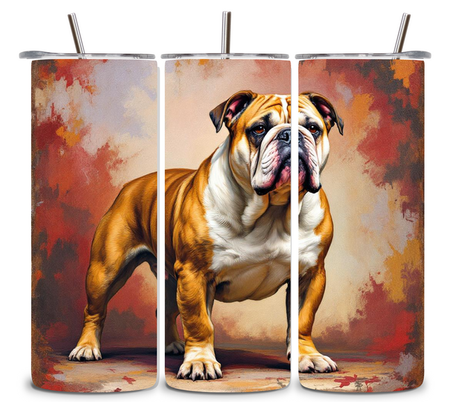 Alpha Printing 20oz Stainless-Steel Tumblers-English Bulldog Design
